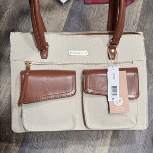 Cream and Brown Women's Tote Bag